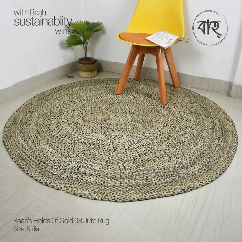Picture of Baah’s Fields Of Gold 08 Jute Rug-Multicolor