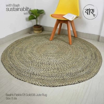 Picture of Baah’s Fields Of Gold 08 Jute Rug-Multicolor