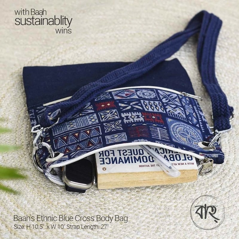 Picture of Baah’s Ethnic Blue Cross Body Bag-Multicolor