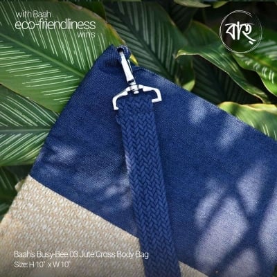 Picture of Baah's Busy-Bee 03 Jute Cross Body Bag-Blue