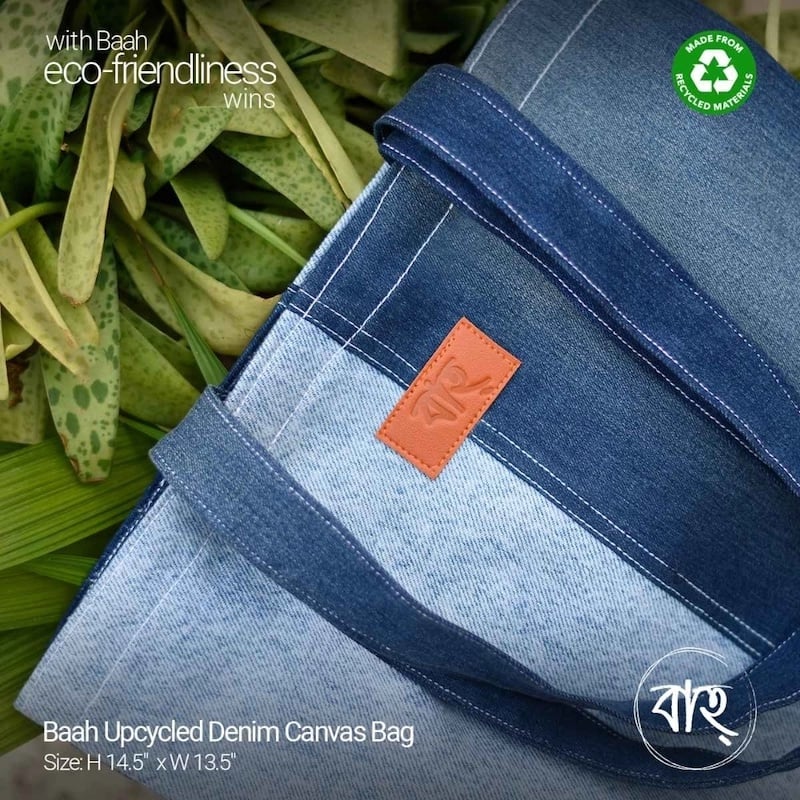 Picture of Baah Upcycled Denim Canvas Bag-Blue
