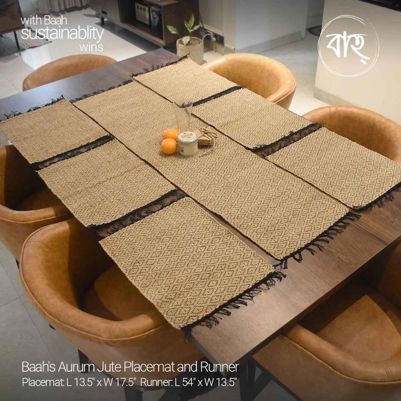 Picture of Baah's Aurum Jute Placemat and Runner-Black