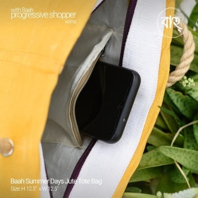 Picture of Baah Summer Days Jute Tote Bag-Yellow