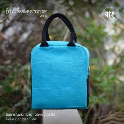 Picture of Baah's Lunch Bag Tote in Jute 02-Light Blue