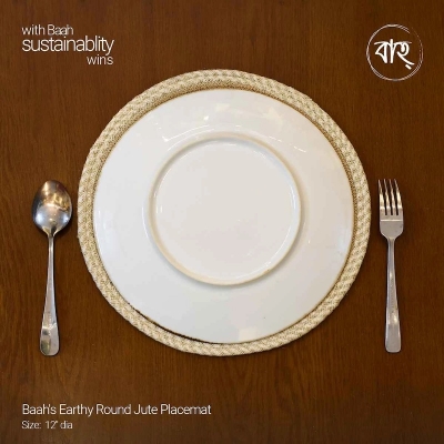 Picture of Baah's Earthy Round Jute Placemat 12"-set of 6-Beige