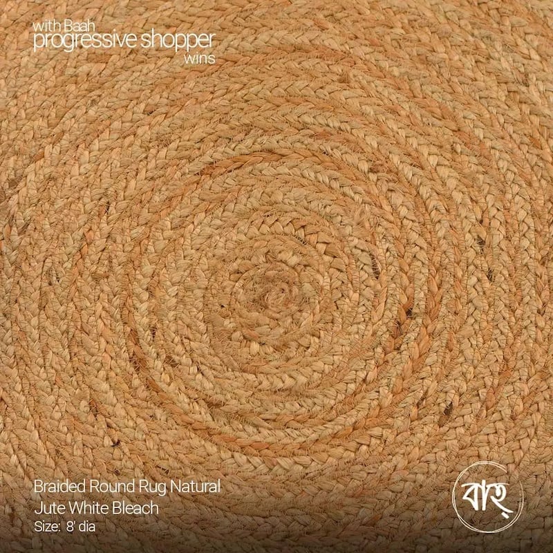 Picture of Round Handmade Natural Jute Rug 8'-natural beige