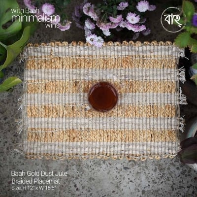 Picture of Baah Gold Dust Jute Braided Placemat-set of 6-Gold