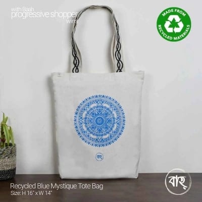 Picture of Recycled Blue Mystique Tote Bag-White