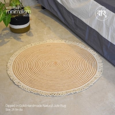 Picture of Dipped In Gold Handmade Natural Jute Rug-Gold