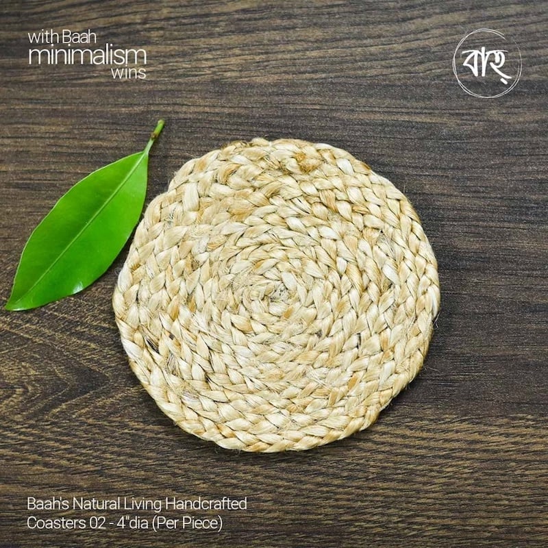 Picture of Baah's Natural Living Handcrafted Coasters 02 - 4"dia (Per Piece)-Gold