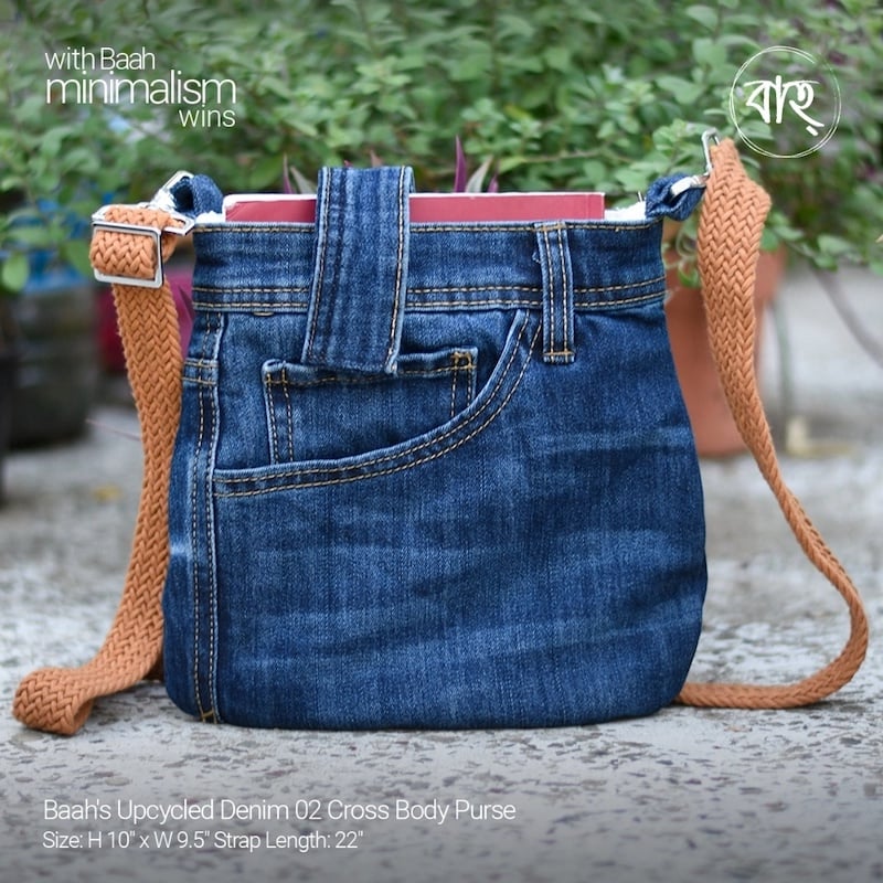 Picture of Baah's Upcycled Denim 02 Cross Body Purse-Blue