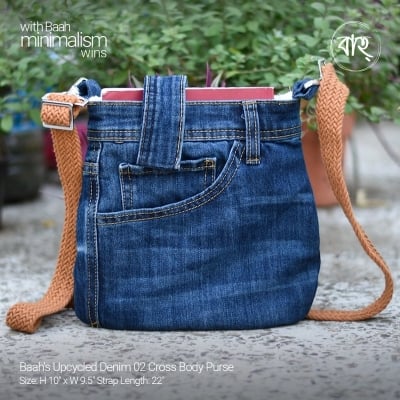 Picture of Baah's Upcycled Denim 02 Cross Body Purse-Blue