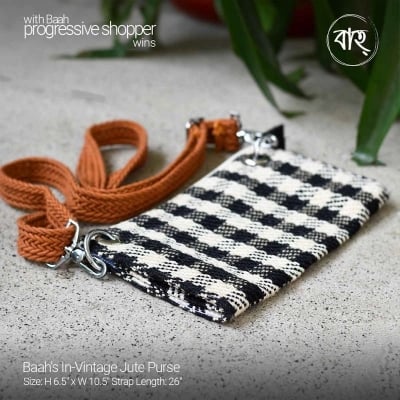 Picture of Baah's In-Vintage Jute Purse B&W-Black