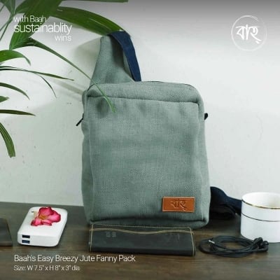 Picture of Baah's Easy Breezy Jute Fanny Pack-Grey