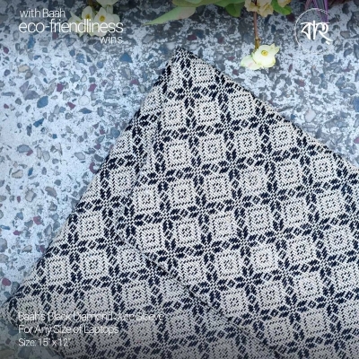 Picture of Baah's Black Diamond Jute Sleeve For Any Size of Laptops