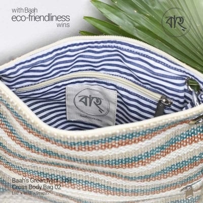 Picture of Baah’s Green Mint Jute Cross Body Bag 02-Multicolor