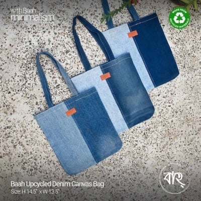 Picture of Baah Upcycled Denim Canvas Bag-Blue