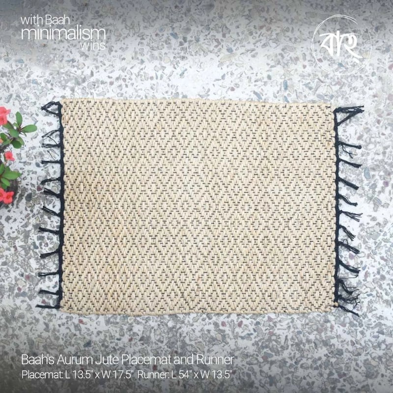 Picture of Baah's Aurum Jute Placemat and Runner-Black