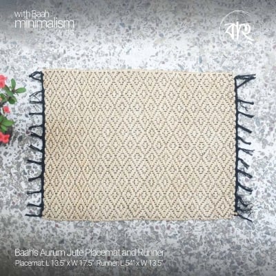 Picture of Baah's Aurum Jute Placemat and Runner-Black