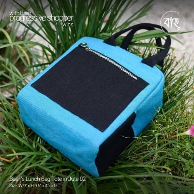 Picture of Baah's Lunch Bag Tote in Jute 02-Light Blue