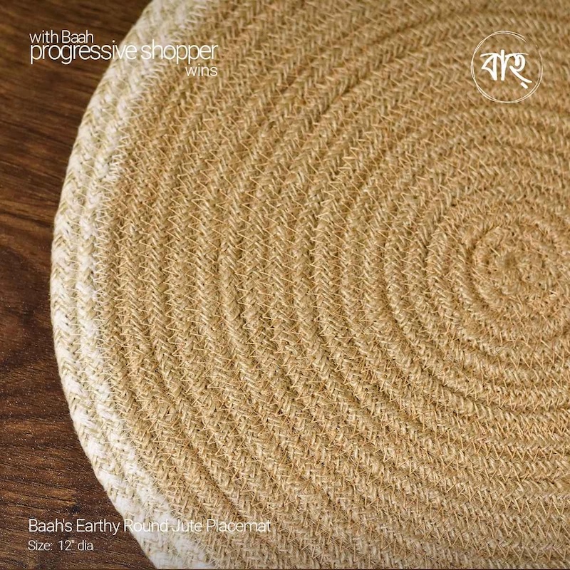 Picture of Baah's Earthy Round Jute Placemat 12"-set of 6-Beige