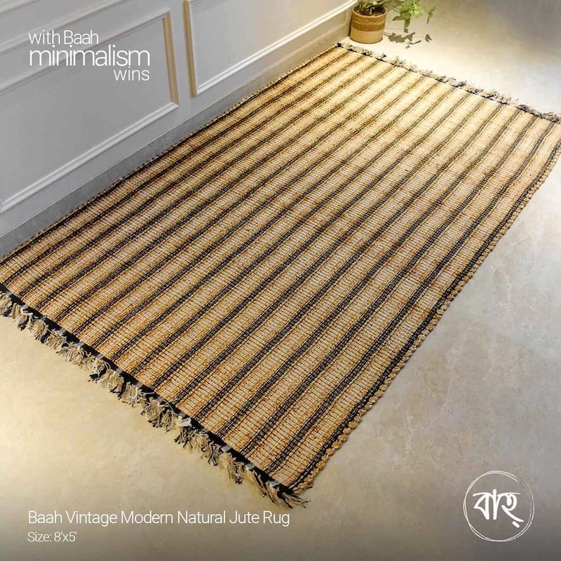 Picture of Baah Vintage Modern Natural Jute Rug 8'x5'-BRIGHT