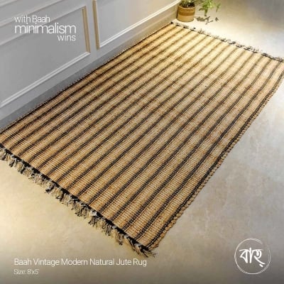 Picture of Baah Vintage Modern Natural Jute Rug 8'x5'-BRIGHT