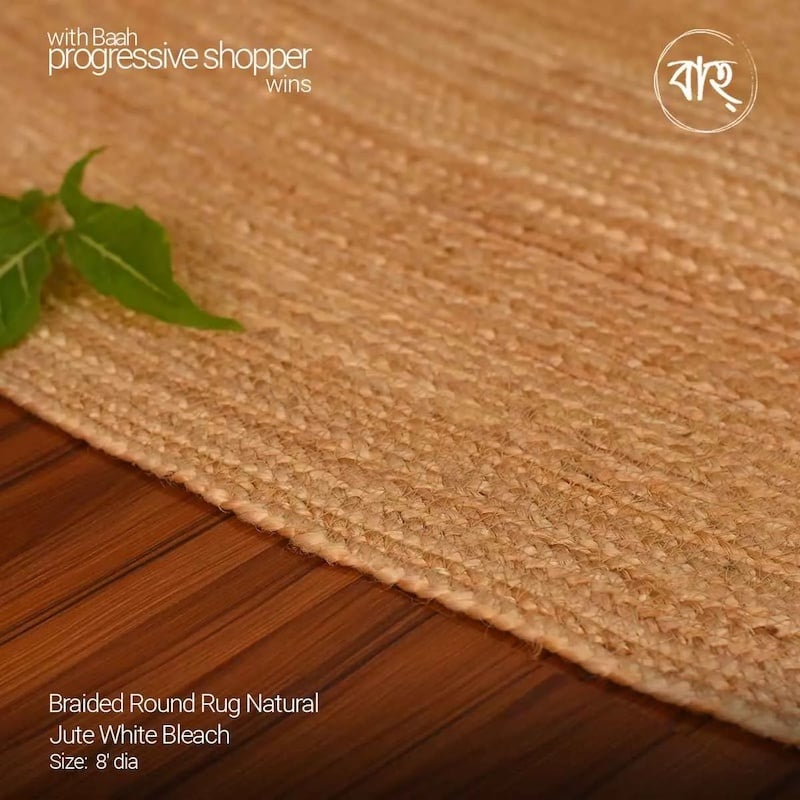 Picture of Round Handmade Natural Jute Rug 8'-natural beige