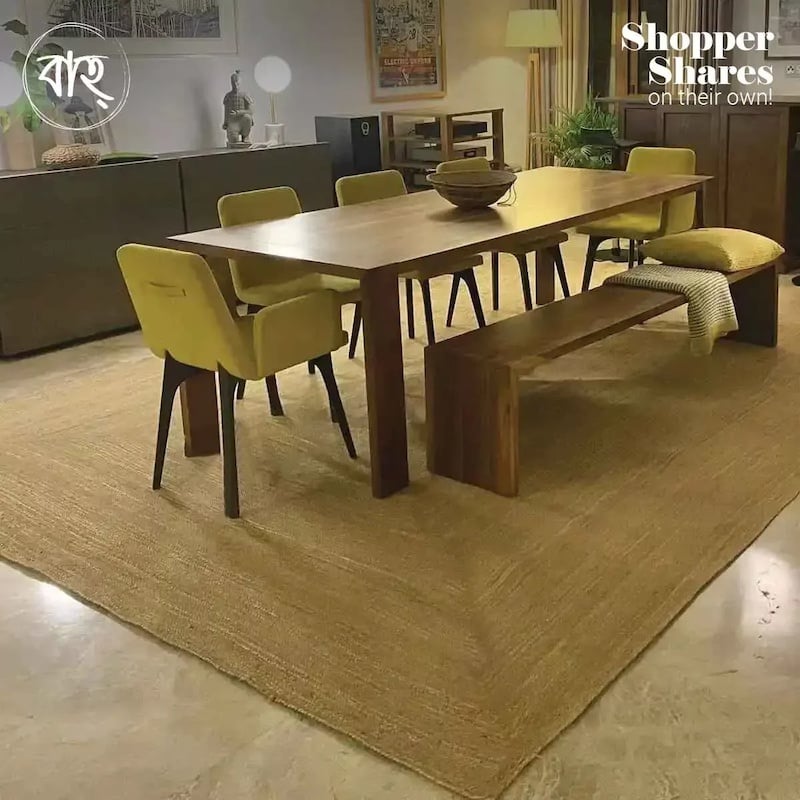 Picture of Rectangle Handmade Natural Jute Rug 6'x5'-natural beige