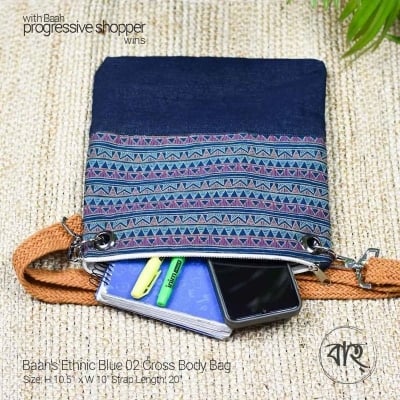 Picture of Baah’s Ethnic Blue 02 Cross Body Bag-Blue
