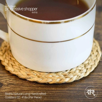 Picture of Baah's Natural Living Handcrafted Coasters 02 - 4"dia (Per Piece)-Gold