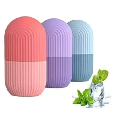 Picture of Ice Roller for Face Reusable Face Ice Roller for Face Massager Silicon Mold Contour Cube Ice Facial Ice Cube Roller for Face Neck & Body Massager (Multicolor)