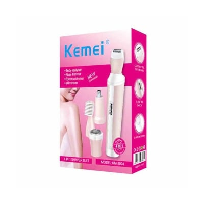 Picture of Kemei KM-3024 4-IN-1 Rechargeable Lady Shaver (Pink)