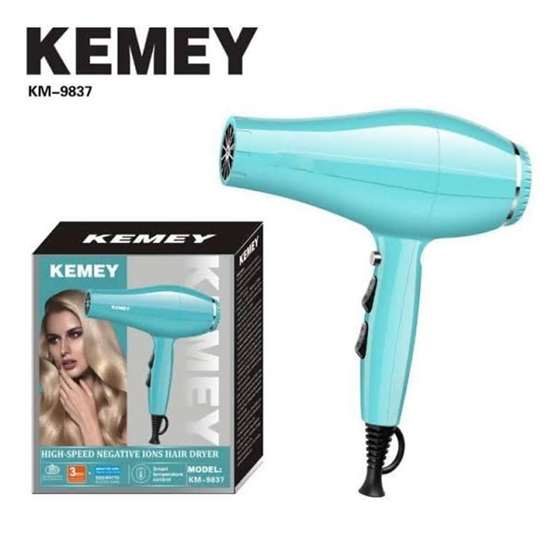 Picture of High-Speed Negative Lons Hair Dryer Kemey Model-9837 (Aqua)