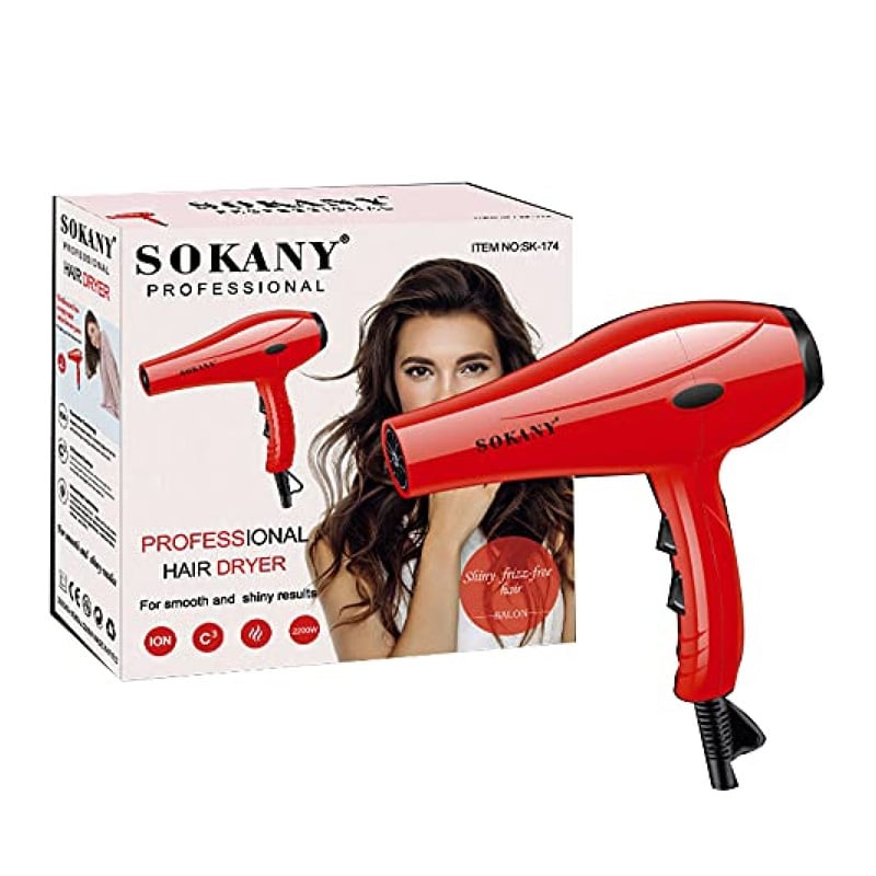 Picture of Sokany Sk-174 Professional Hair Dryer- 2200W (Red)