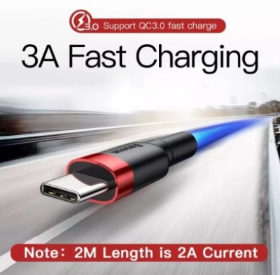 Picture of Baseus Cafule Quick Charge 3.0 USB to Type C Cable 2 meter/1 meter Black
