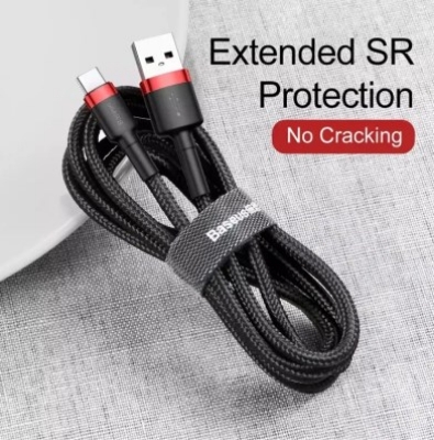 Picture of Baseus Cafule Quick Charge 3.0 USB to Type C Cable 2 meter/1 meter Black