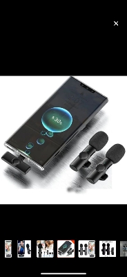 Picture of K9 Dual Wireless Microphone Type C & iphone For Vlogs Interview Youtubers Black