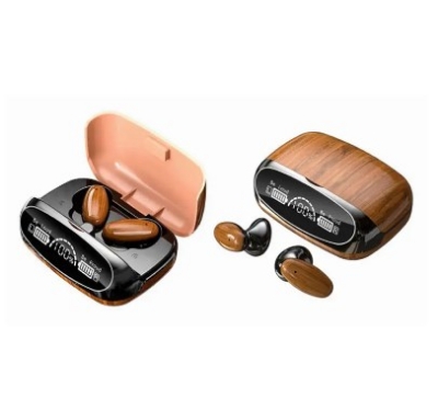 Picture of M35 Tws Wood Grain Bluetooth Earphone Led Display 9D Stereo Sound Music Headphone Wireless Earbuds Touch Control Sport Earphone With Mic - Bluetooth Headphone Black