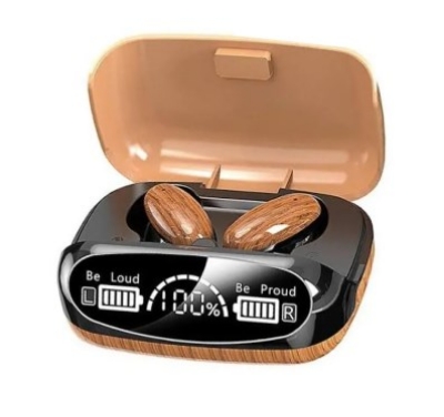 Picture of M35 Tws Wood Grain Bluetooth Earphone Led Display 9D Stereo Sound Music Headphone Wireless Earbuds Touch Control Sport Earphone With Mic - Bluetooth Headphone Black