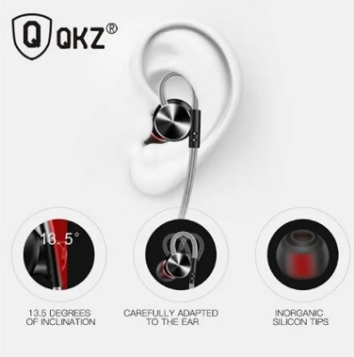 Picture of QKZ Dm10 Zinc Alloy HIFI Metal earphone in headphone Black
