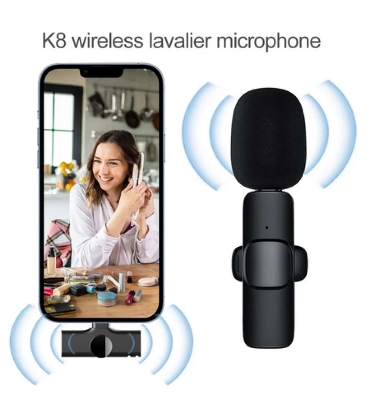 Picture of K8 Wireless Collar Clip Professional Microphone For Live, Video, Sound Recorded-Type-C - Micr.. 