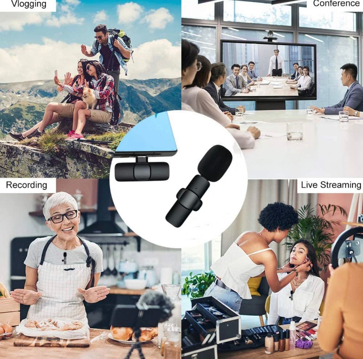 Picture of K8 Wireless Collar Clip Professional Microphone For Live, Video, Sound Recorded-Type-C - Micr.. 
