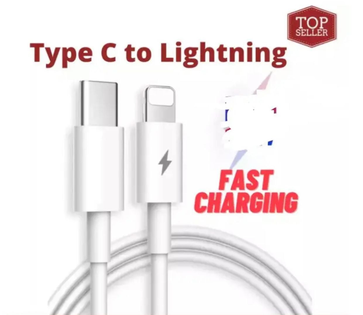 Picture of 20W USB-C to Lightning PD Cable for iPhone 8 to 15 Series - Fast Charging White