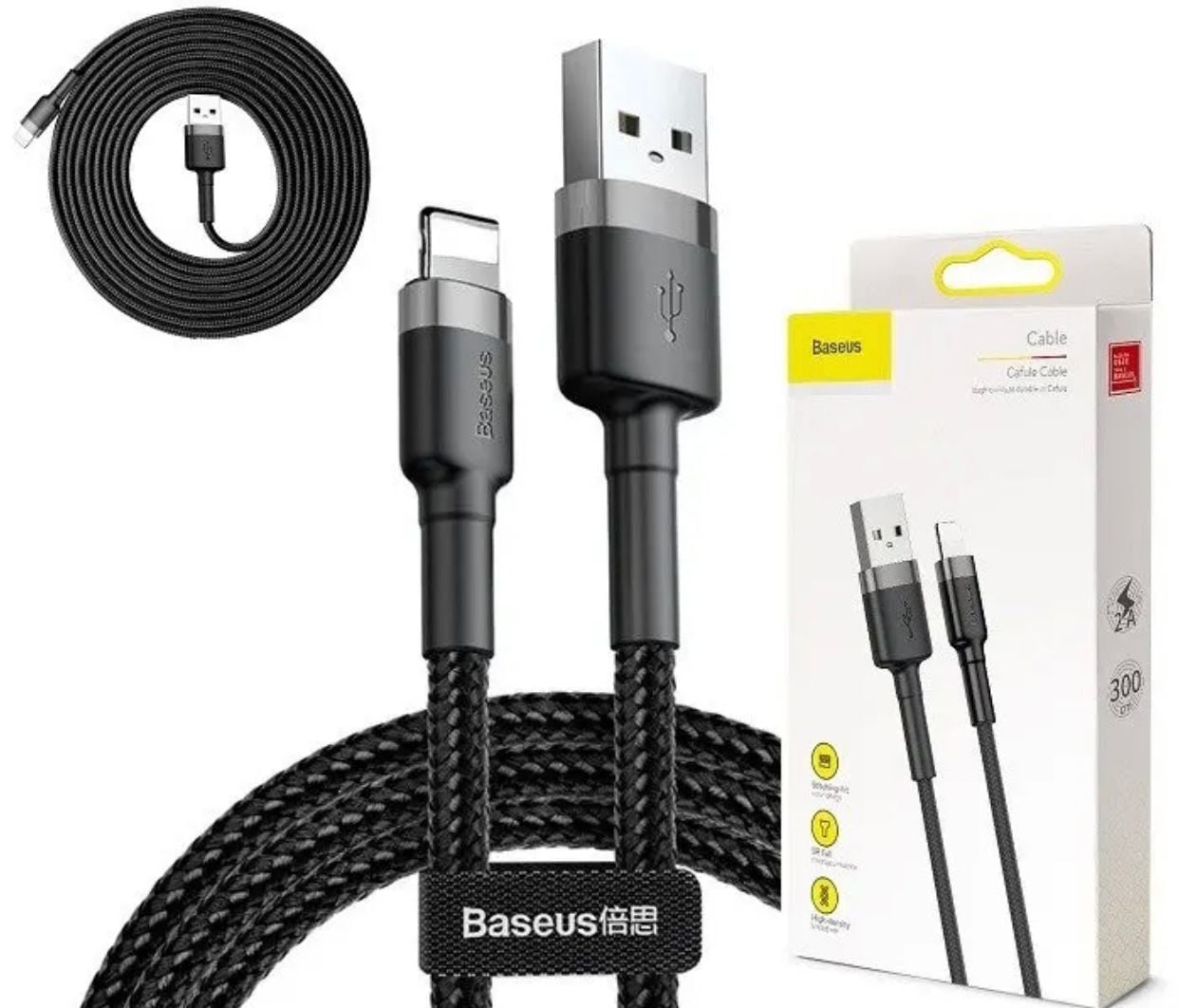 Picture of Baseus USB Cable for iPhone (2M) Longer 7/8/10/12 support Black