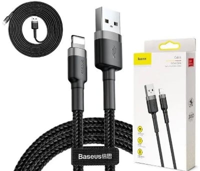 Picture of Baseus USB Cable for iPhone (2M) Longer 7/8/10/12 support Black