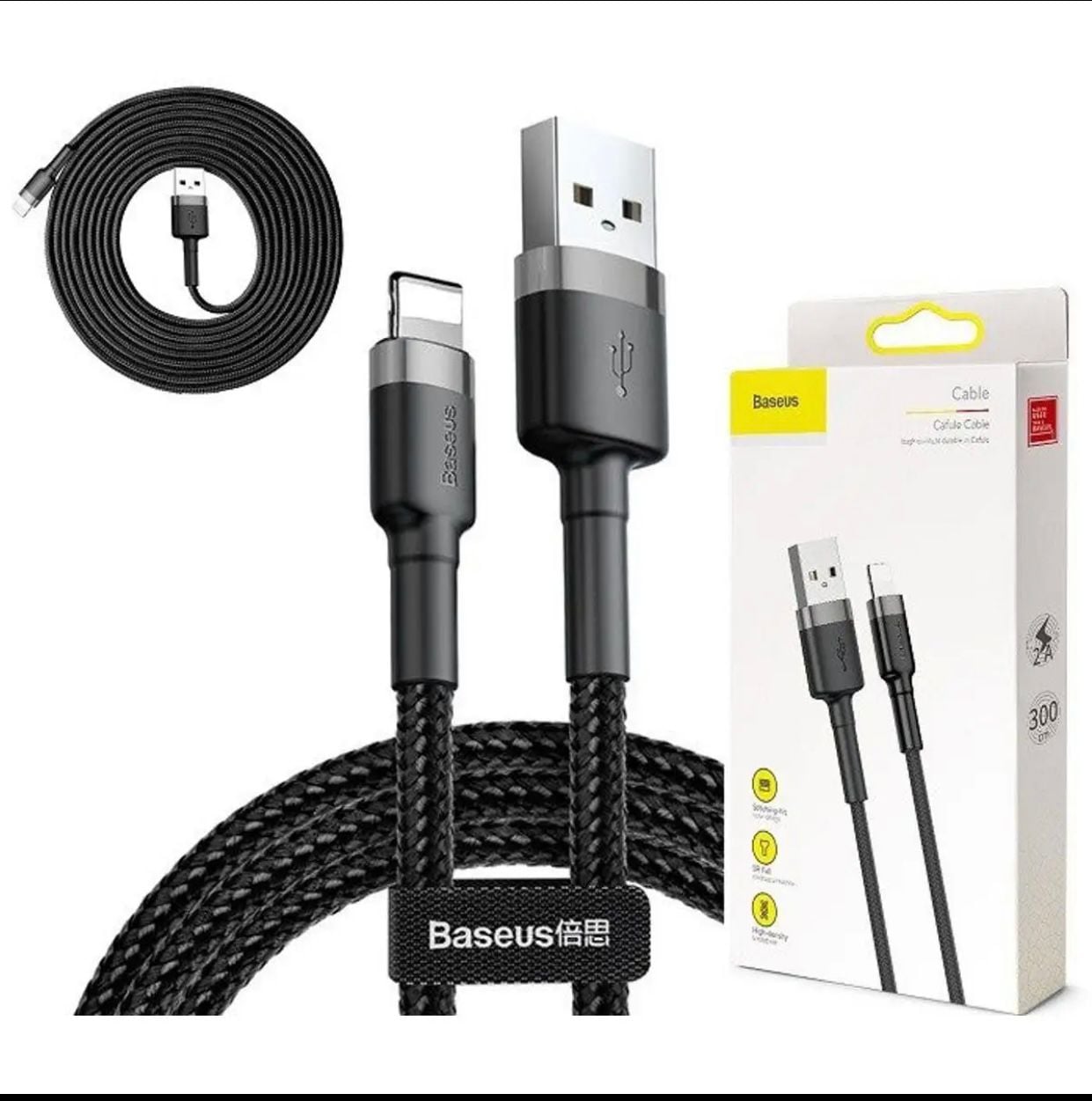 Picture of Baseus USB Cable for iPhone (2M) Longer 7/8/10/12 support Black