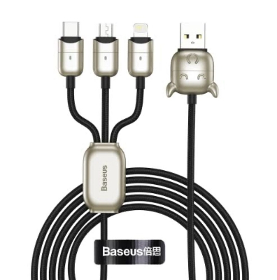Picture of Baseus Year of the Tiger 3in1 USB - Lightning / USB Typ C / micro USB cable 3,5 A 1,2m Negru