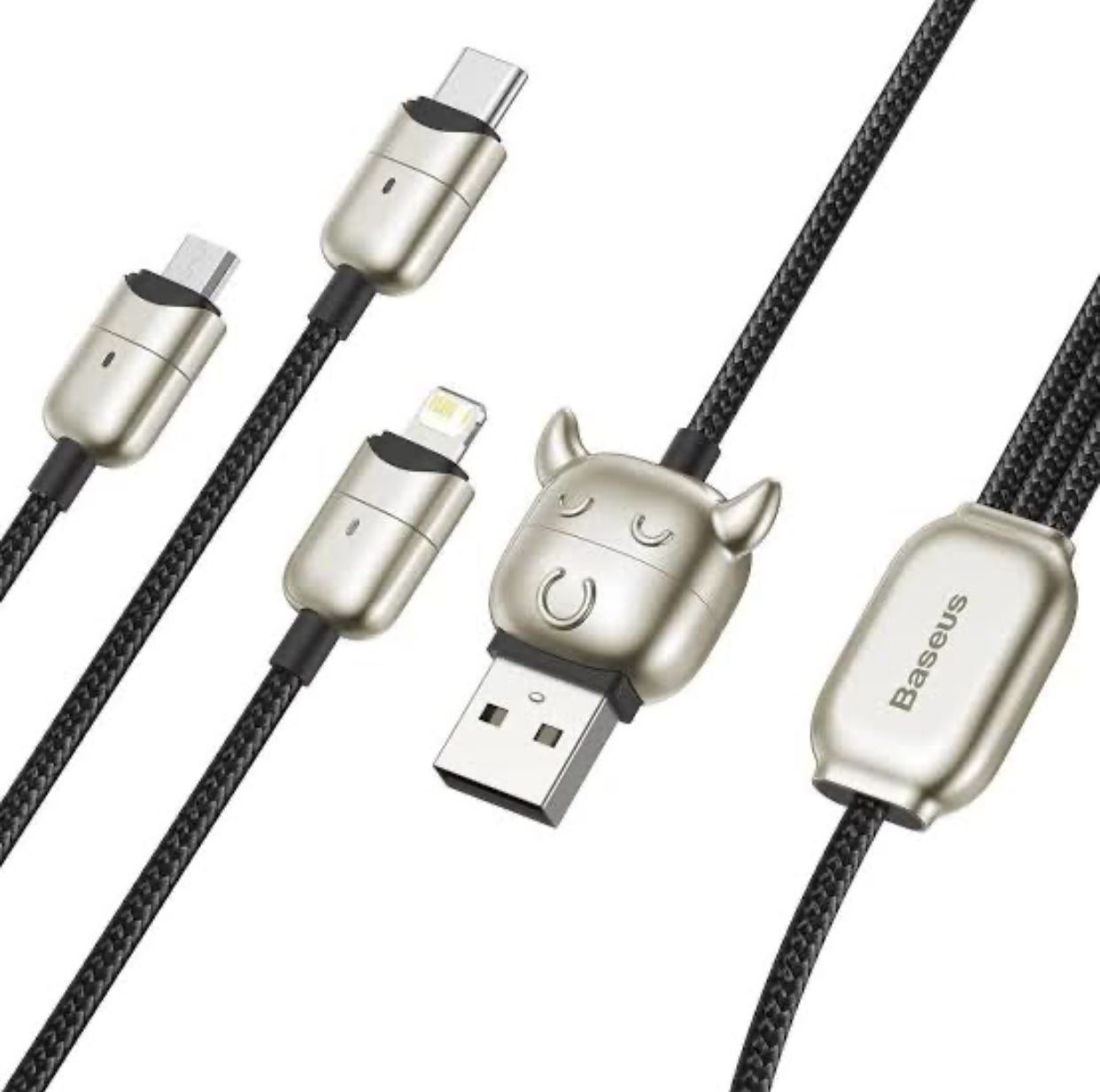 Picture of Baseus Year of the Tiger 3in1 USB - Lightning / USB Typ C / micro USB cable 3,5 A 1,2m Negru