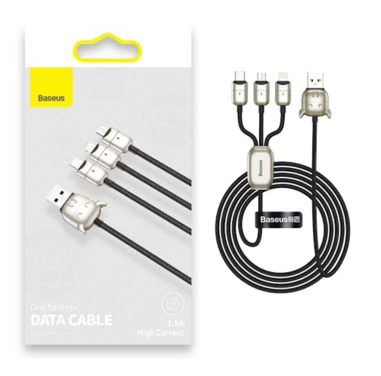 Picture of Baseus Year of the Tiger 3in1 USB - Lightning / USB Typ C / micro USB cable 3,5 A 1,2m Negru